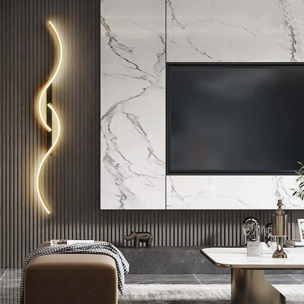 Louise Modern Wave Wall Lamp in Living Room