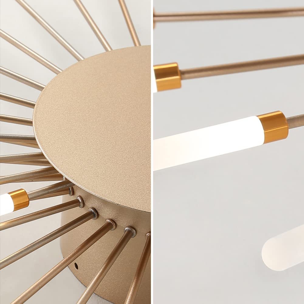 Lowry Fireworks Ceiling Light Detail, Gold Finish