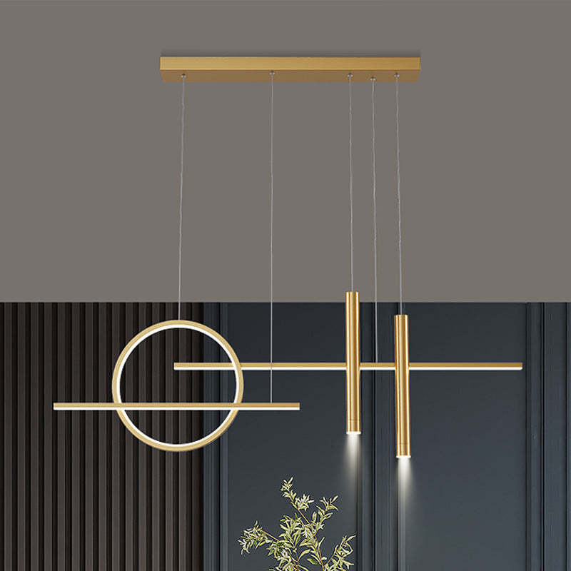 Madina Gold Pendant Light, modern geometric design for living room