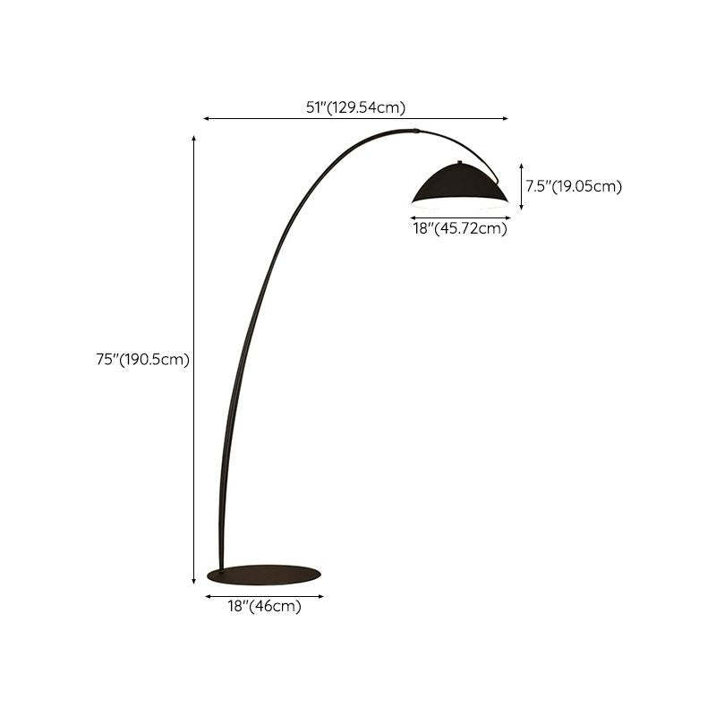 Avi floor lamp dimensions: height 75", width 51", shade 18"