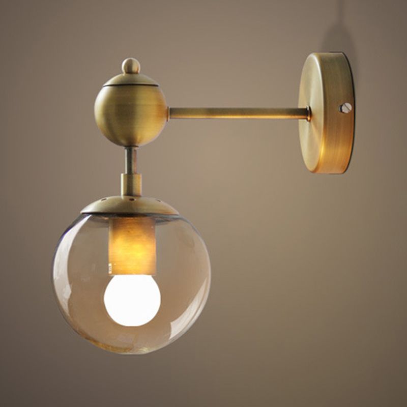 Gold Valentina Globe Wall Light - Glass Bedroom Lamp