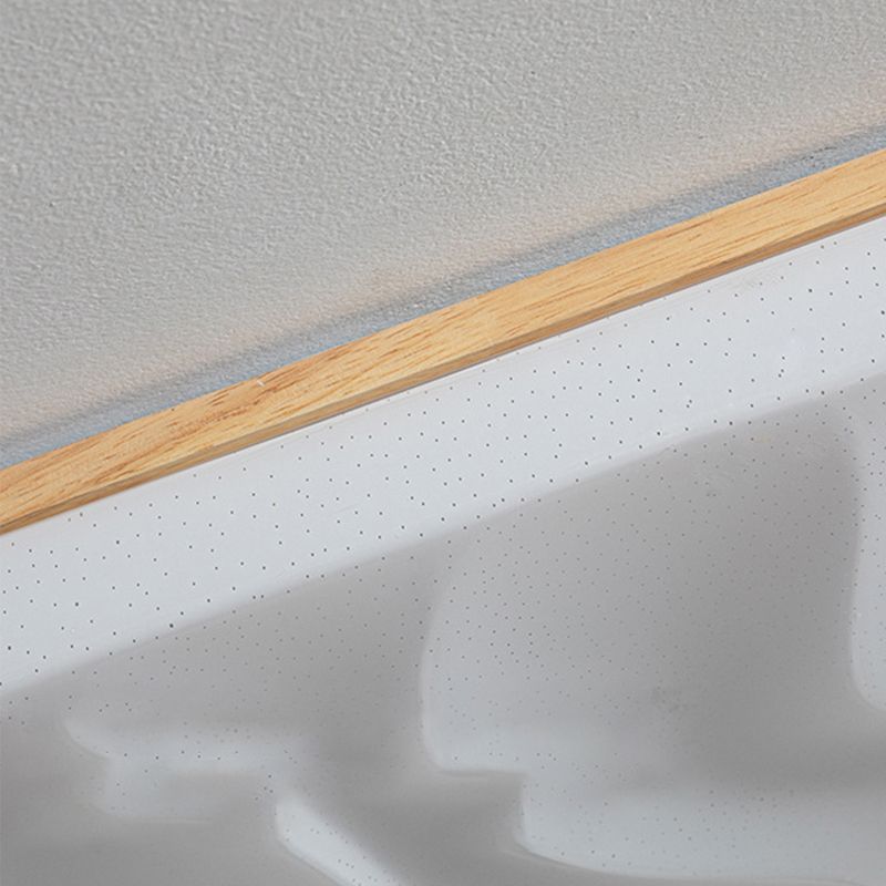 Ozawa LED Flush Mount Light - Wood Trim, close up