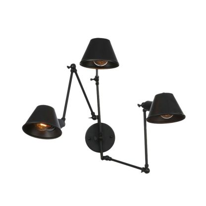 Black Brady Adjustable Metal Wall Lamp