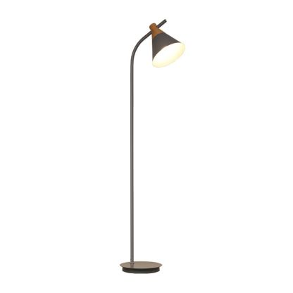 Gray Morandi floor lamp with metal shade. Modern lighting.