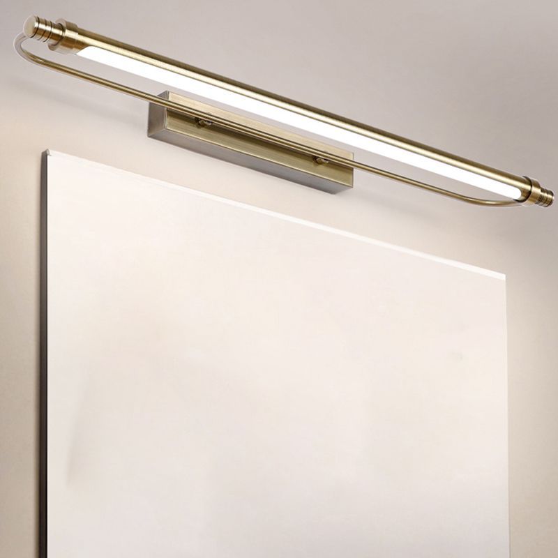 Leigh Modern Gold Vanity Light above Mirror