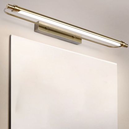 Leigh Modern Gold Vanity Light above Mirror