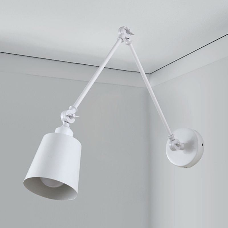 White Brady Adjustable Metal Wall Lamp