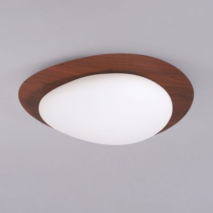 Quinn Flush Mount Ceiling Light, walnut and white