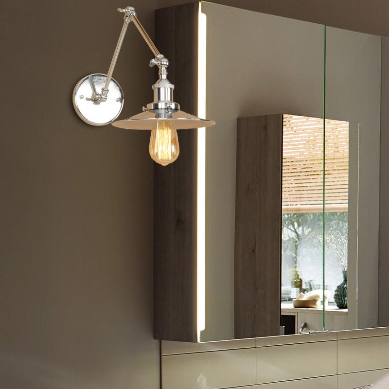 Chrome Alessio adjustable wall lamp, bedroom reading light