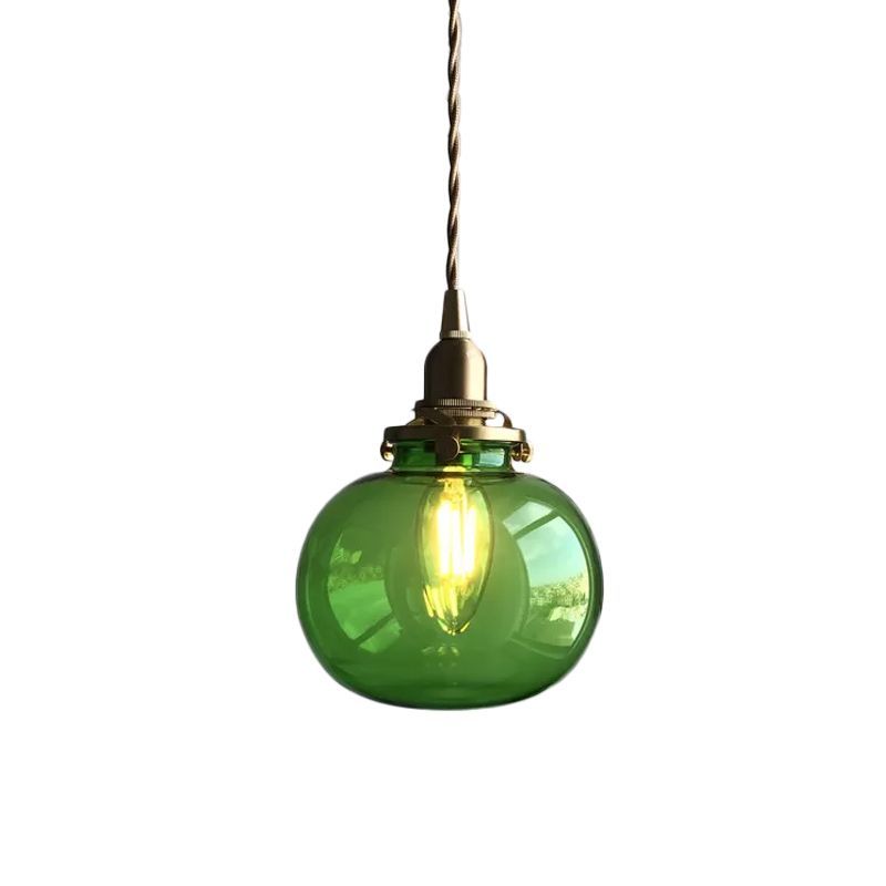 Green Valentina Pendant Light - Globe Glass Indoor