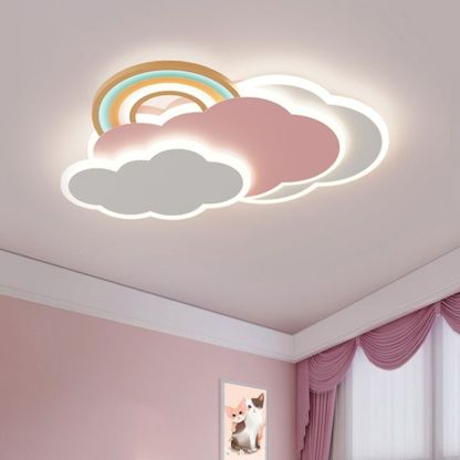 Cloud rainbow ceiling light for children's bedroom Minori Modern Cloud Rainbow Metal Acrylic Children Flush Mount Ceiling Light