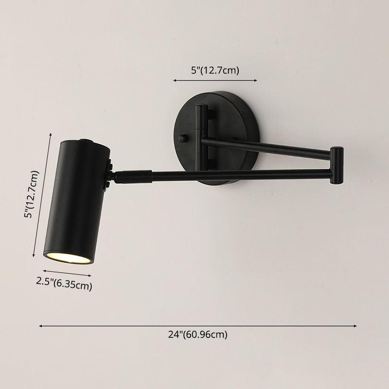 Black Freja Wall Lamp dimensions: adjustable metal lighting.