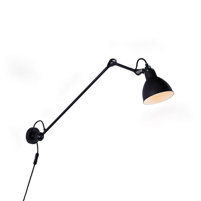Black metal Brady adjustable wall lamp for modern living room.