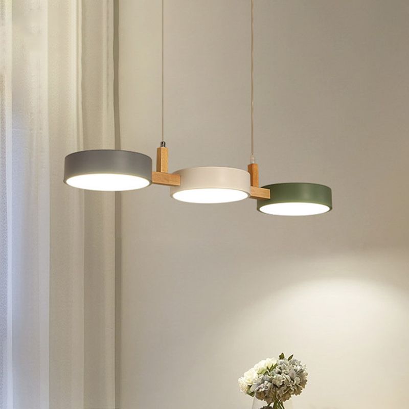 Morandi style pendant light in living room setting.