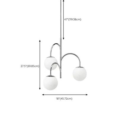 Valentina Pendant Light Dimensions. Chrome finish, globe shades.