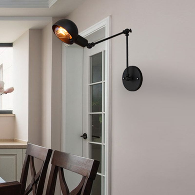 Brady black metal adjustable wall lamp for bedroom lighting