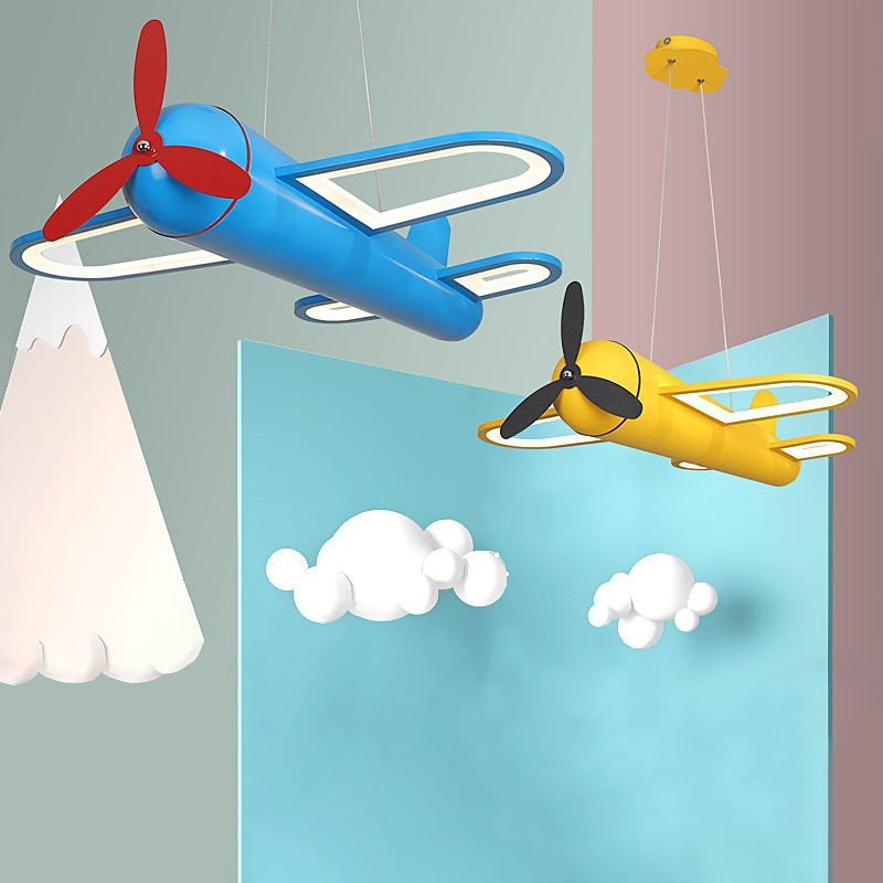Airplane pendant lights in children's room, Minori style