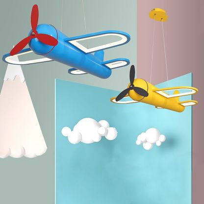 Airplane pendant lights in children's room, Minori style