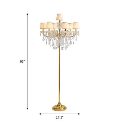 Crystal Floor Lamp - Carins Retro Multi-Head Lighting 63 inch