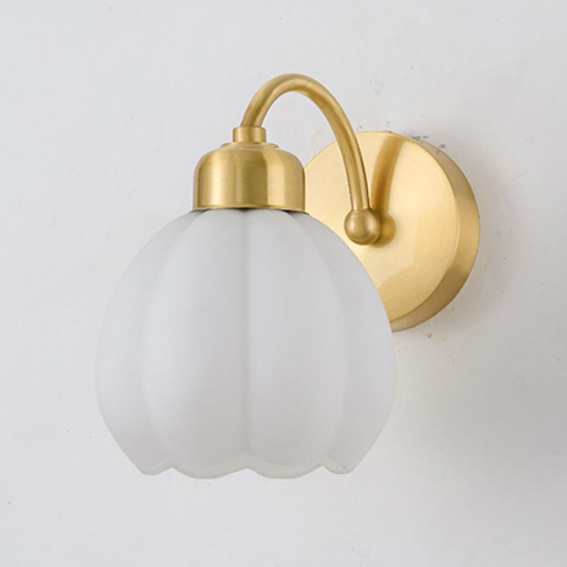 Ivory Lily Nordic wall lamp, glass flower bedroom light