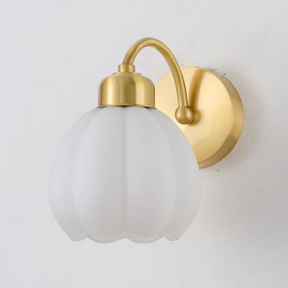 Ivory Lily Nordic wall lamp, glass flower bedroom light