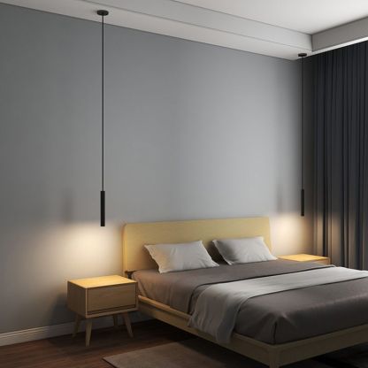 Modern bedroom with Sanna minimalist pendant lights