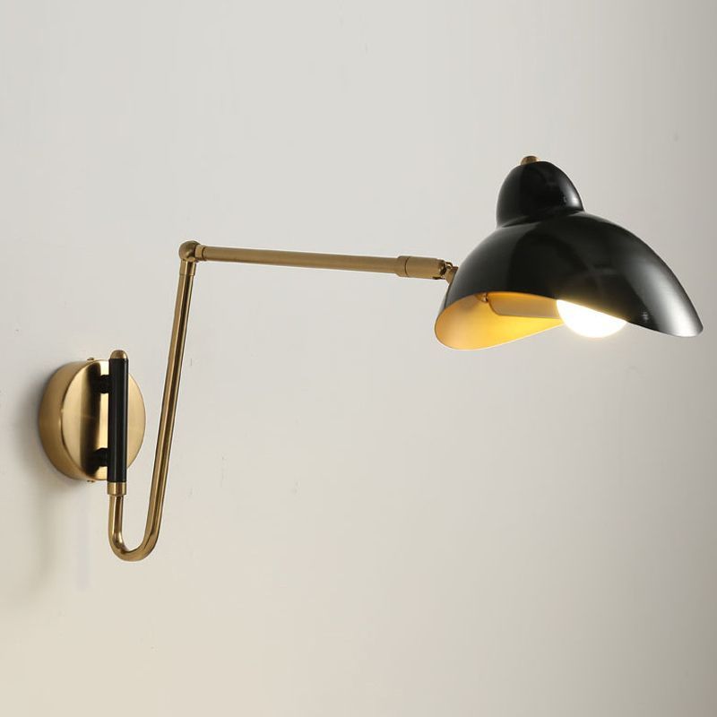 Brady black swing arm vanity wall lamp