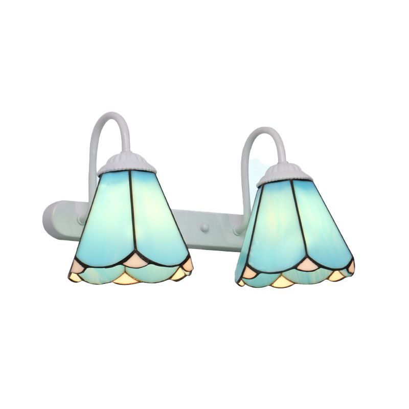 Blue flower wall lamps, Baxter vintage metal lighting