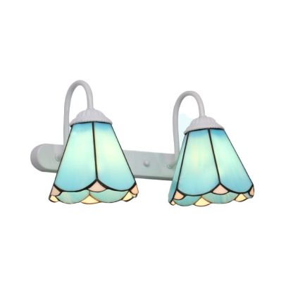 Blue flower wall lamps, Baxter vintage metal lighting