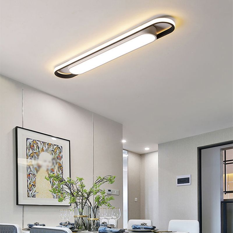 Quinn Minimalist Linear Ceiling Light in dining room