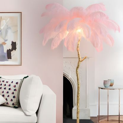 O'Moore Nordic Luxury Unique Ostrich Feather Floor Lamp/Table Lamp