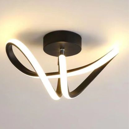 Lacey Modern Flush Mount Ceiling Light, black and gold finish