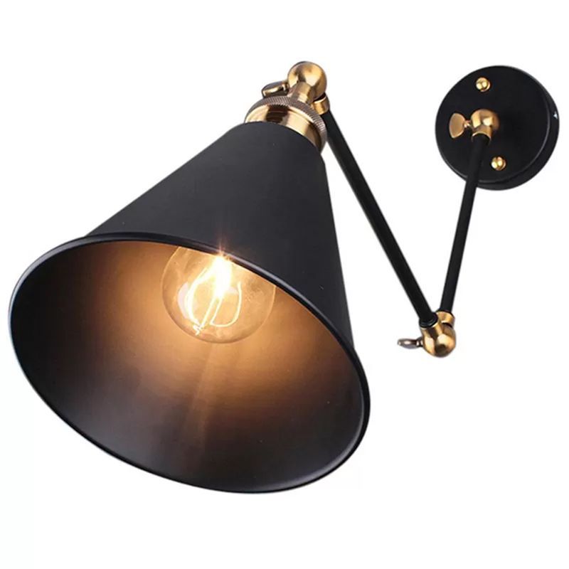 Black Alessio Wall Lamp - Vintage Adjustable Sconce