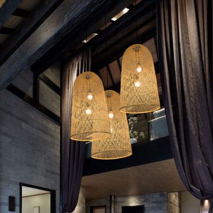 Bamboo pendant lights for bedroom