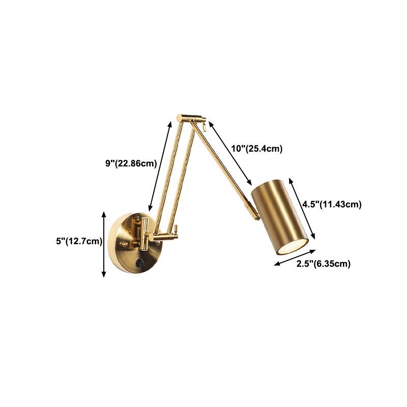 Freja brass adjustable wall lamp dimensions