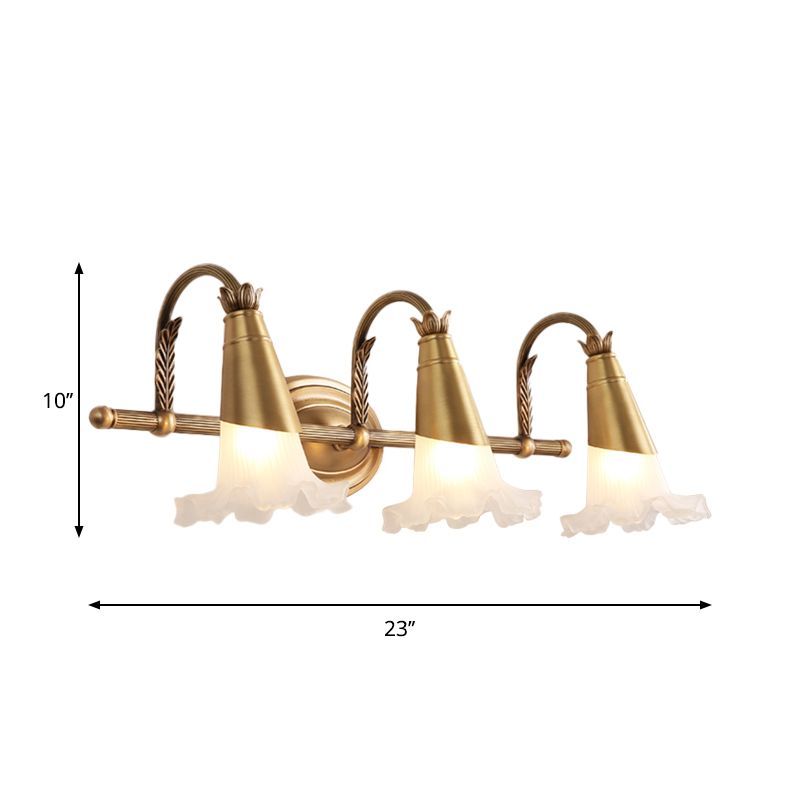 Félicie Nordic Wall Lamp Dimensions - Gold Finish, Flower Design