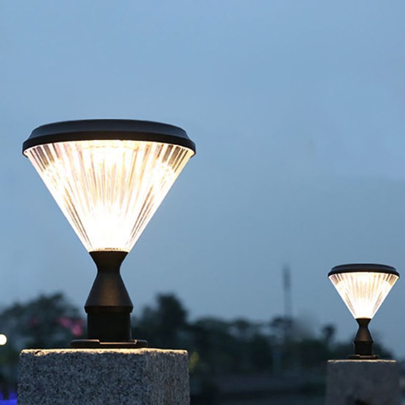Outdoor pillar light, diamond shape, emitting white light