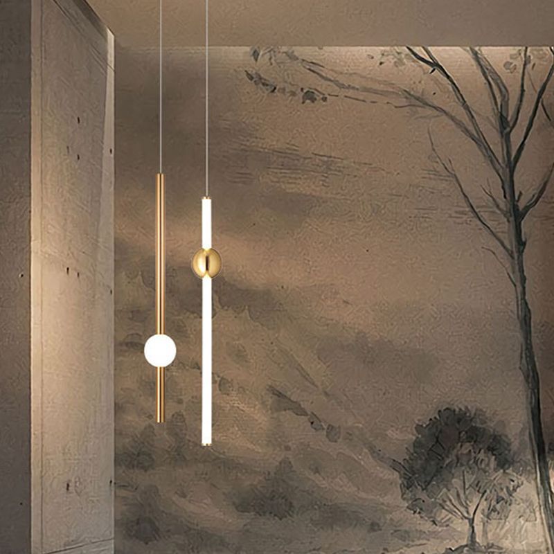 Modern gold pendant lights, Edge Linear metal pendant light