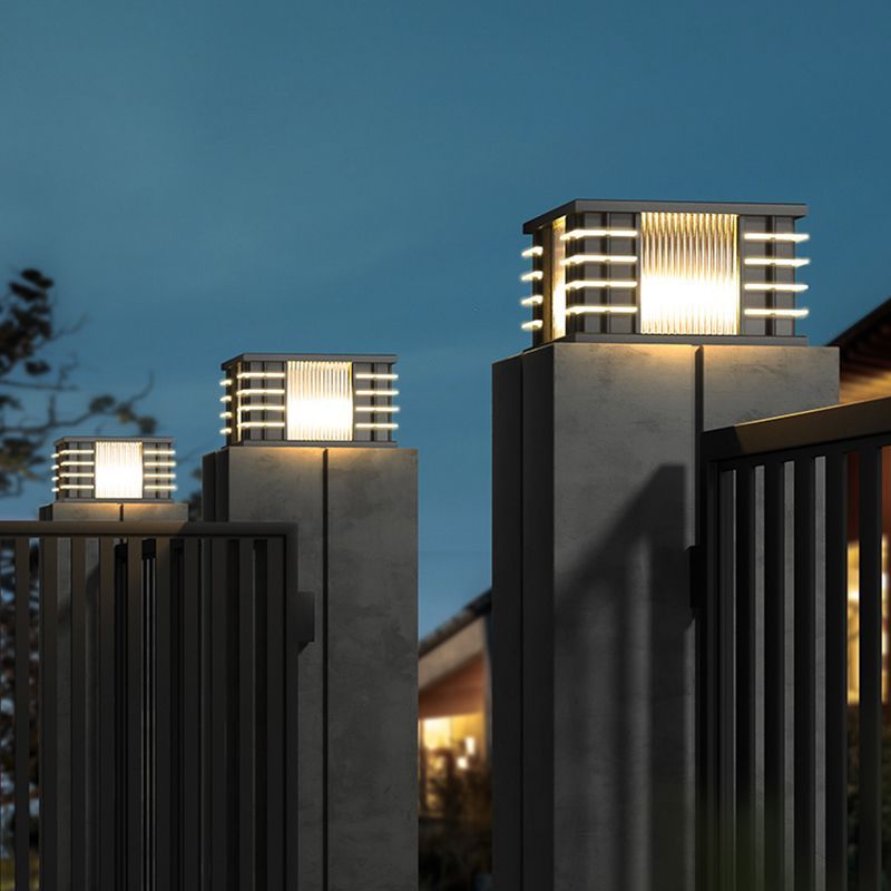 Riley Square Outdoor Solar Lamp on Pillars