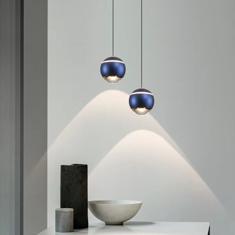 Blue Valentina Round LED Pendant Lights, modern interior lighting