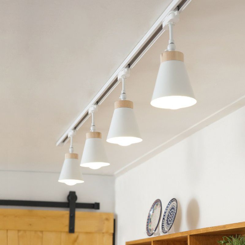 White Haney Modern Cone LED Ceiling Lights, track lighting