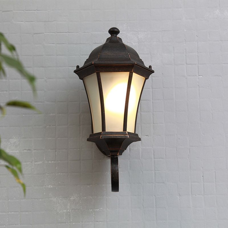 Alessio vintage lantern outdoor wall lamp Alessio Vintage Lantern Metal Glass Outdoor Wall Lamp