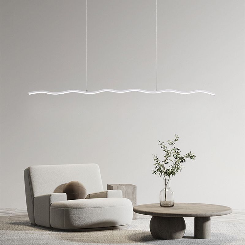 Louise Wave Linear Pendant Light in a living room
