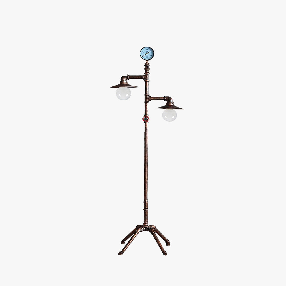 Alessio bronze floor lamp, retro metal pipe lighting