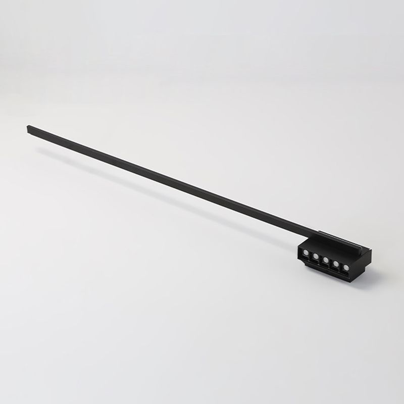 Black minimalist vanity light. Edge wall lamp design.