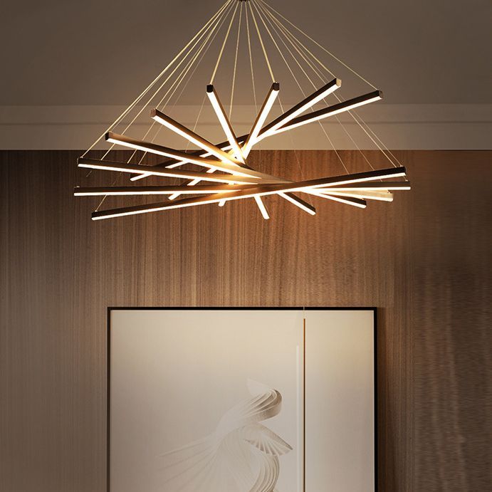 Geometric Edge Pendant Light in Living Room