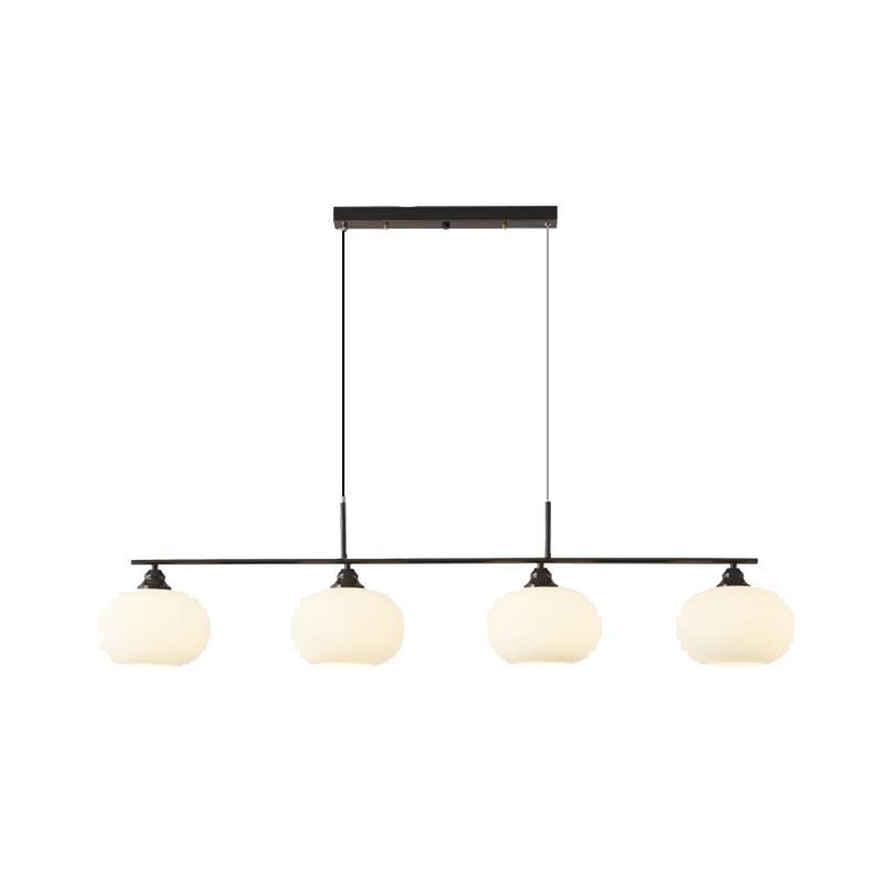 Hailie Modern Nordic Pendant Light, black metal and glass shades