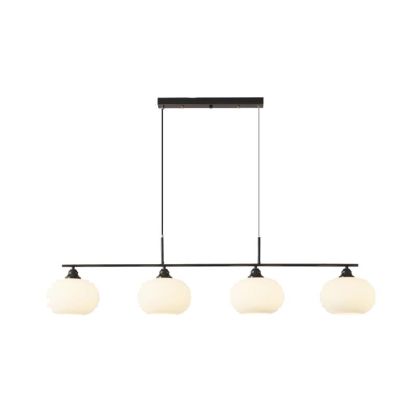 Hailie Modern Nordic Pendant Light, black metal and glass shades