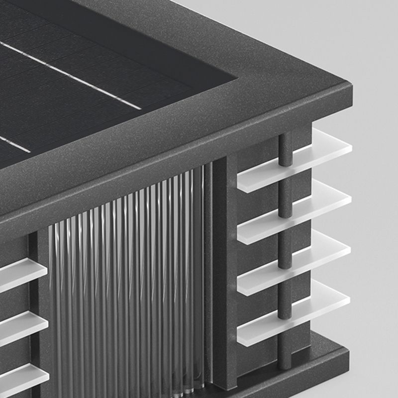 Riley square solar outdoor floor lamp close-up