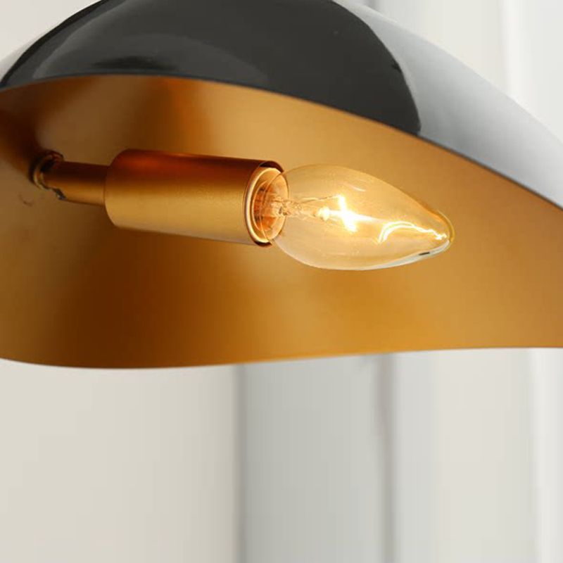 Close-up: Black & Gold Brady Industrial Wall Lamp